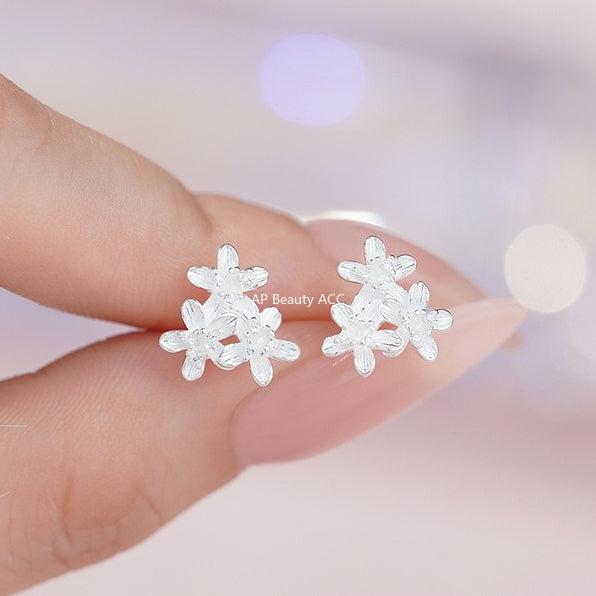 D廠-S999足銀清新花朵耳環女甜美氣質優雅輕奢高級感設計耳飾批發「YC9992E_1」25.11-2