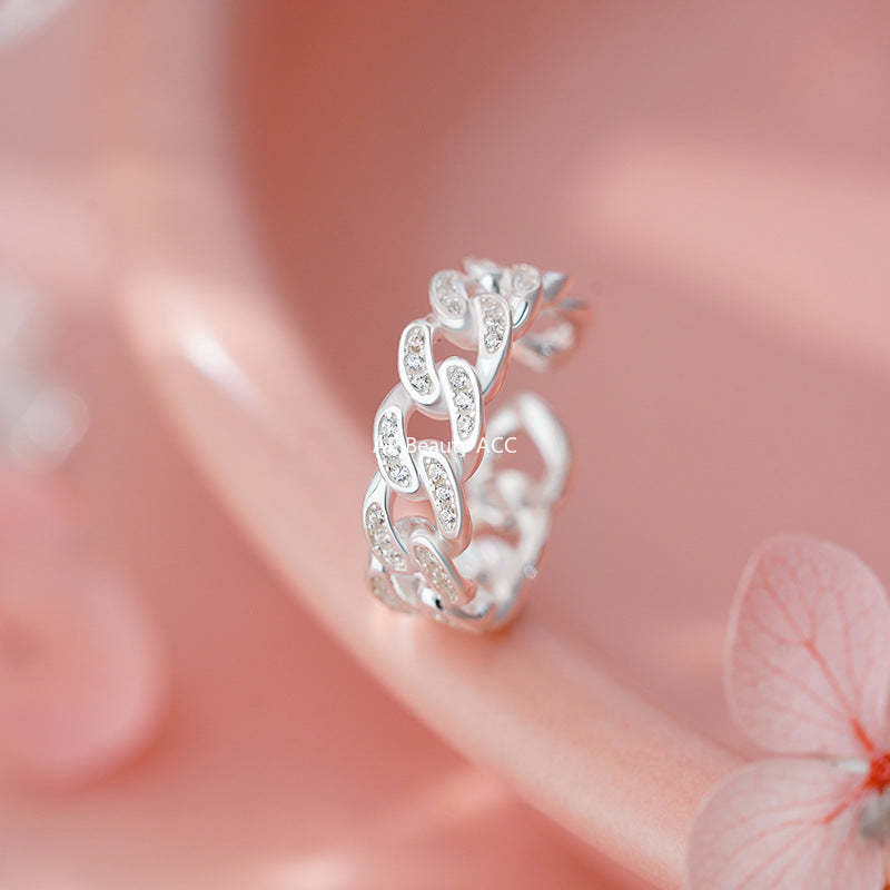 D廠-S925純銀編織鏤空戒指簡約幾何高級溫柔時尚清新輕奢精緻手飾「YC3219R_1」25.11-3