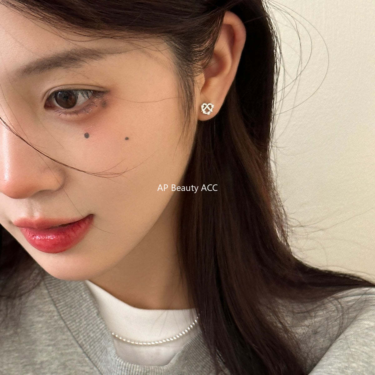 C廠-999純銀鹼水結耳釘女養耳洞小眾設計精緻耳環高級感洗睡免摘耳飾「EH-3307.sj」25.12-1