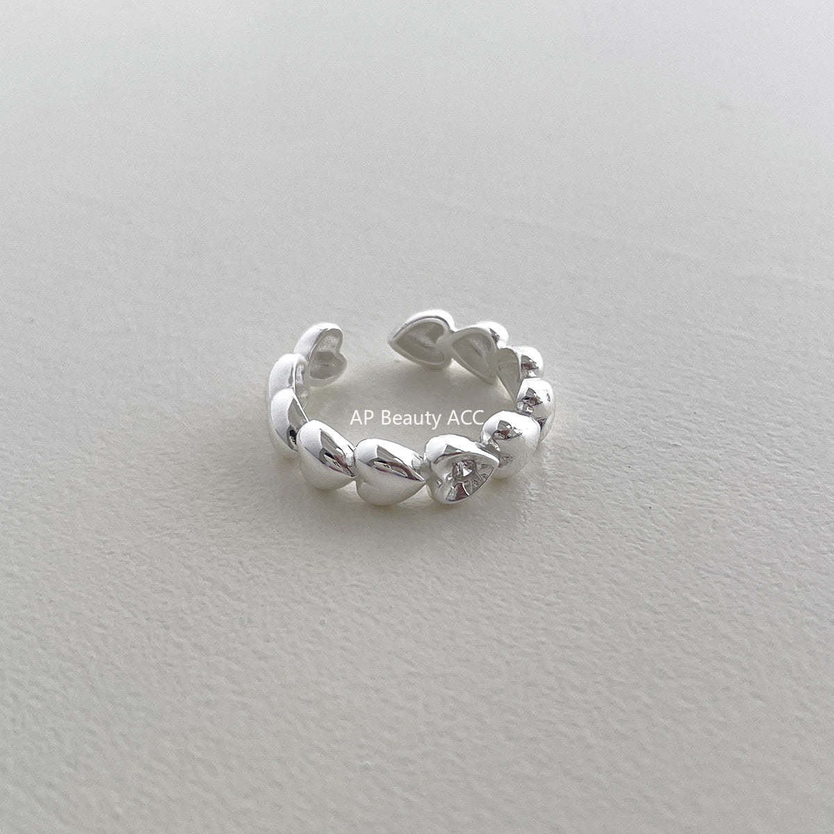 C廠-韓系簡約純銀愛心戒指女小眾精緻星星鋯石食指戒設計高級感新指環「JZ-0719」25.11-1