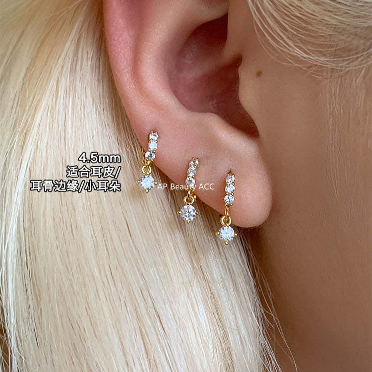 C廠-輕奢氣質氛圍感超閃鋯石耳環女精緻高級感銀針耳扣秋冬時尚耳飾「EH-4348」25.11-4