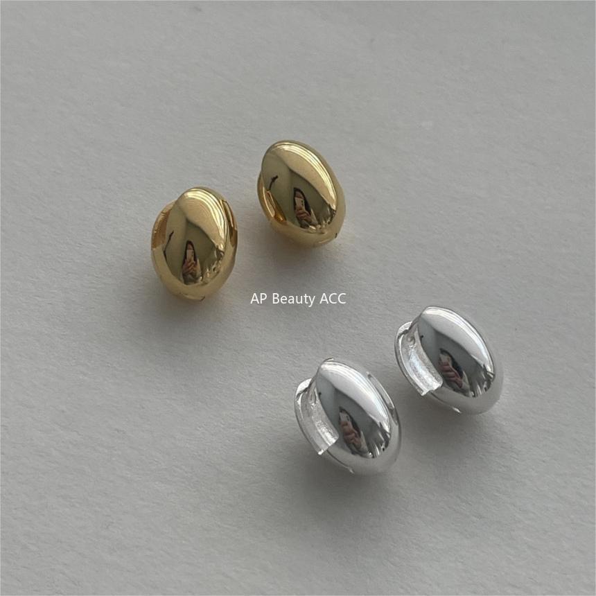 F廠-韓國韓版925純銀橢圓耳扣簡約冷淡風氣質ins風耳飾「C1220」25.10-1