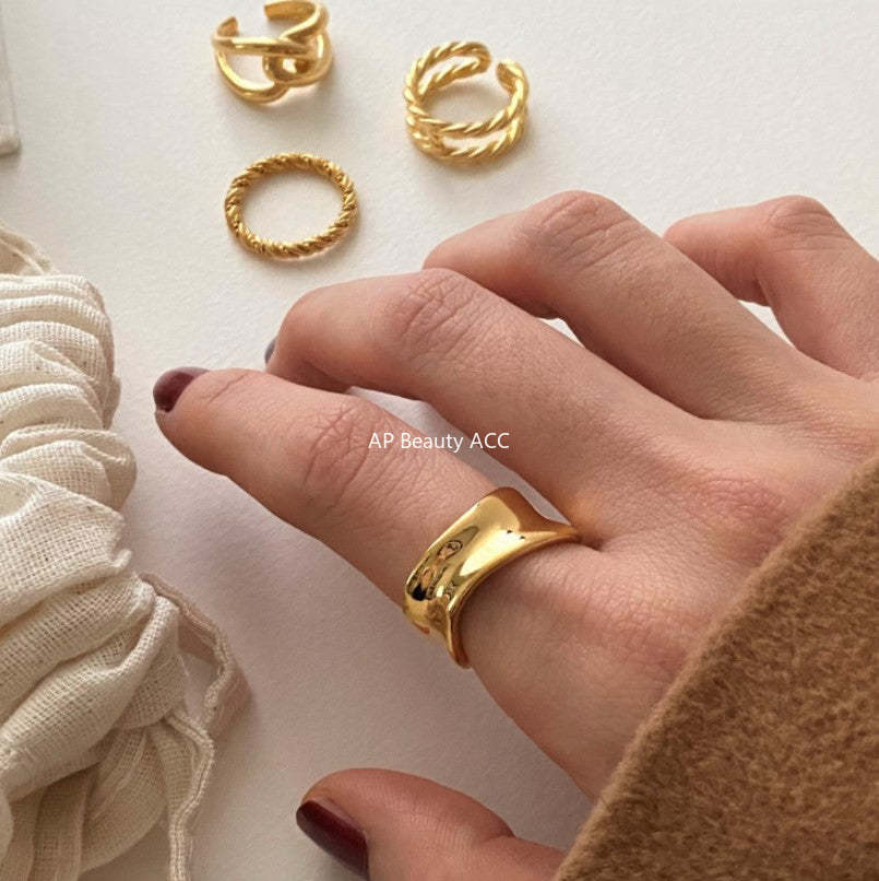 F廠-MC歐美極簡百搭潮人網紅925純銀不規則戒指日韓INS小眾指環食指「J1107」25.12-1