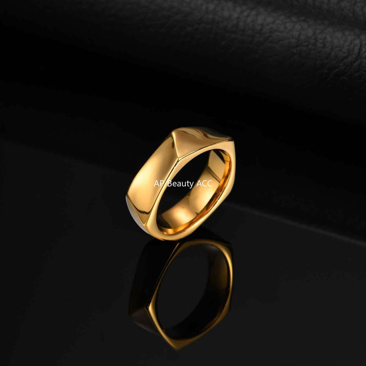 G廠-不鏽鋼男士小眾時尚個性簡約五邊形戒指黑色男士飾品「RC-915」25.10-5