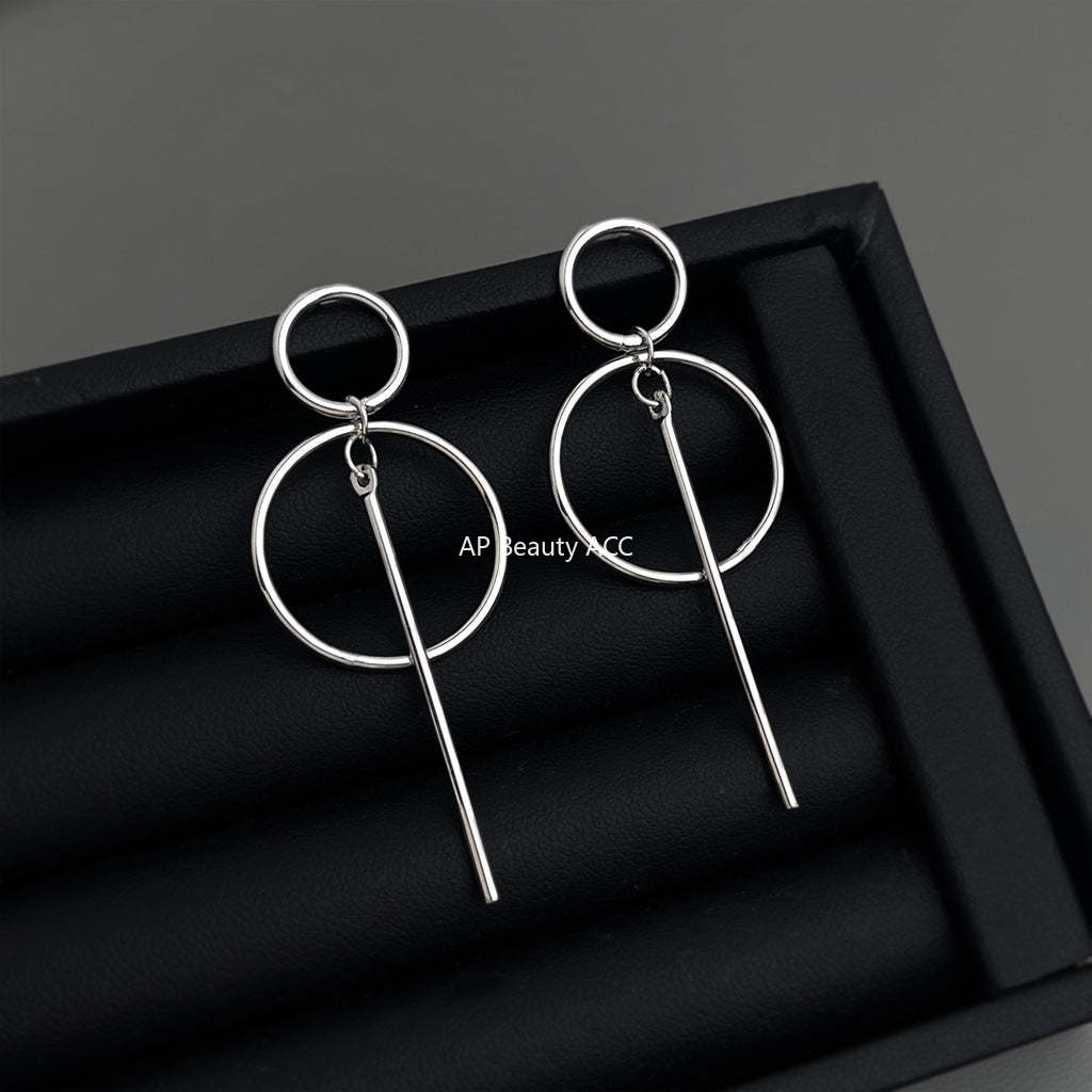 A廠-幾何高級感圓圈時尚個性冷淡風新款耳飾工廠耳環飾品「7114」25.11-3