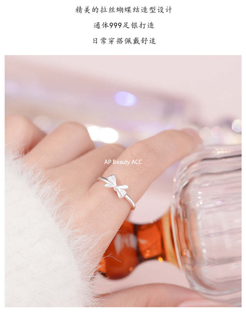 D廠-足銀S999蝴蝶結戒指仙女質感立體設計感韓風公主甜美氣質手飾「YC5125R_1」25.11-1