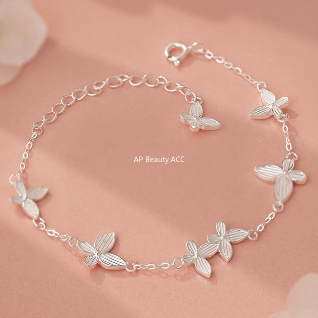 D廠-S999足銀甜美多隻蝴蝶手鍊女秋冬氣質小眾設計感輕奢閨蜜手飾「YC4672SL_1」25.11-1