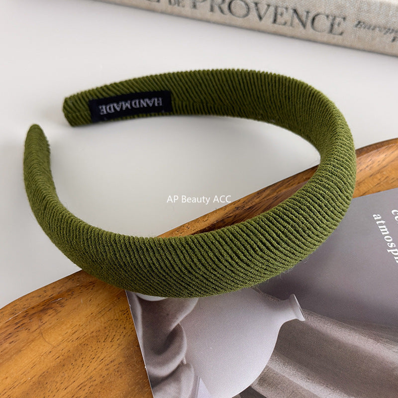 E廠-復古螺紋高顱頂海綿髮箍女款百搭外出寬邊網紅2025年新款氣質頭箍「21924」25.11-2