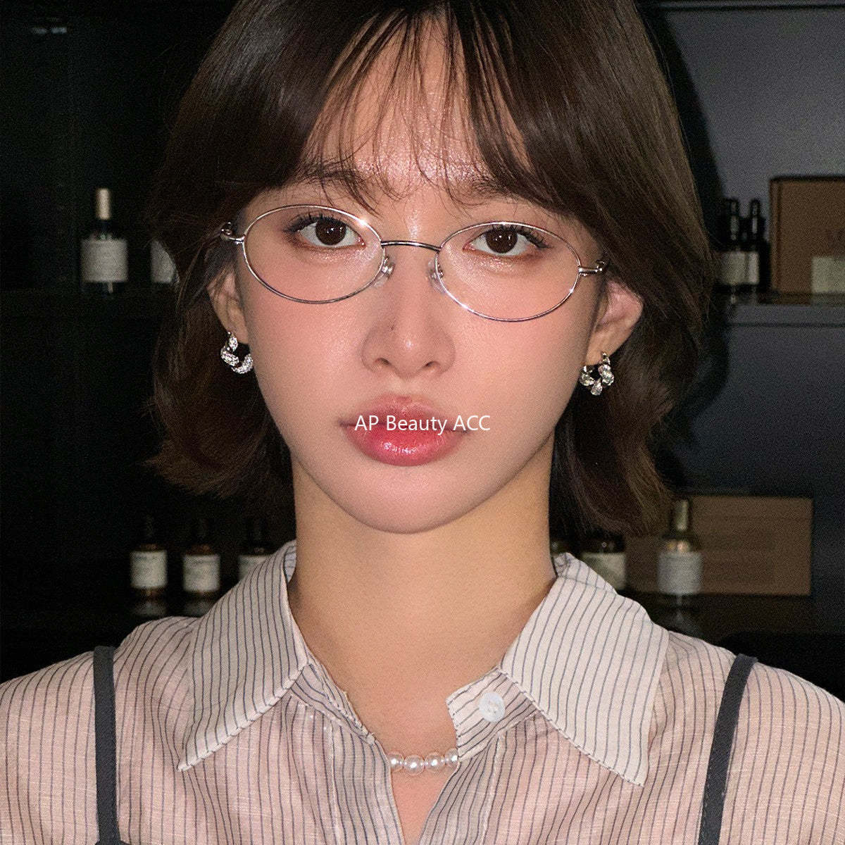 C廠-法式慵懶風銀針鋯石耳環女小眾高級感氣質百搭牛角包耳扣精緻耳飾「EH-4116」25.10-5