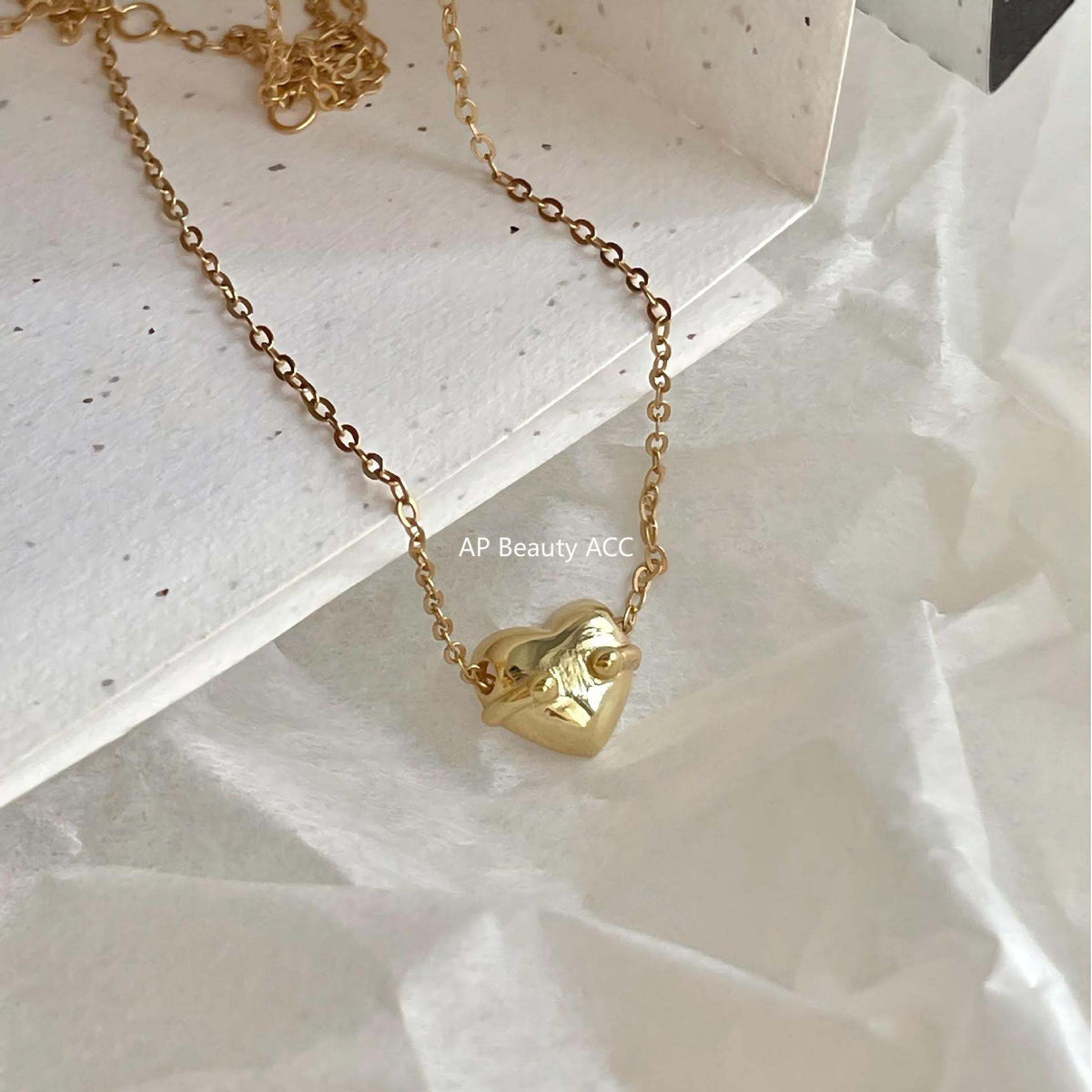 F廠-韓國韓版簡約銀飾 925純銀愛心項鍊百搭INS風個性設計款項鍊「B1385」25.11-4