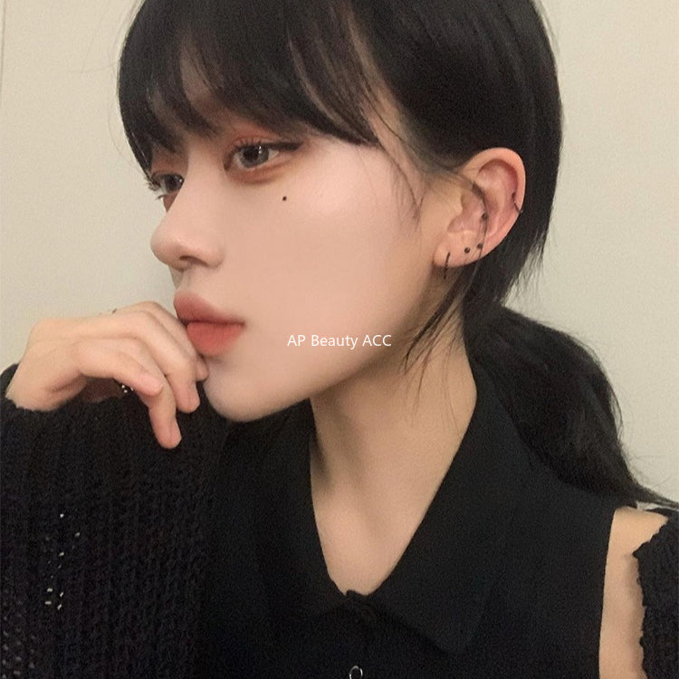 C廠-S99純銀素圈耳環女精緻小巧中性風新款耳扣小眾設計高級感耳骨釘「EH-2308」25.10-3