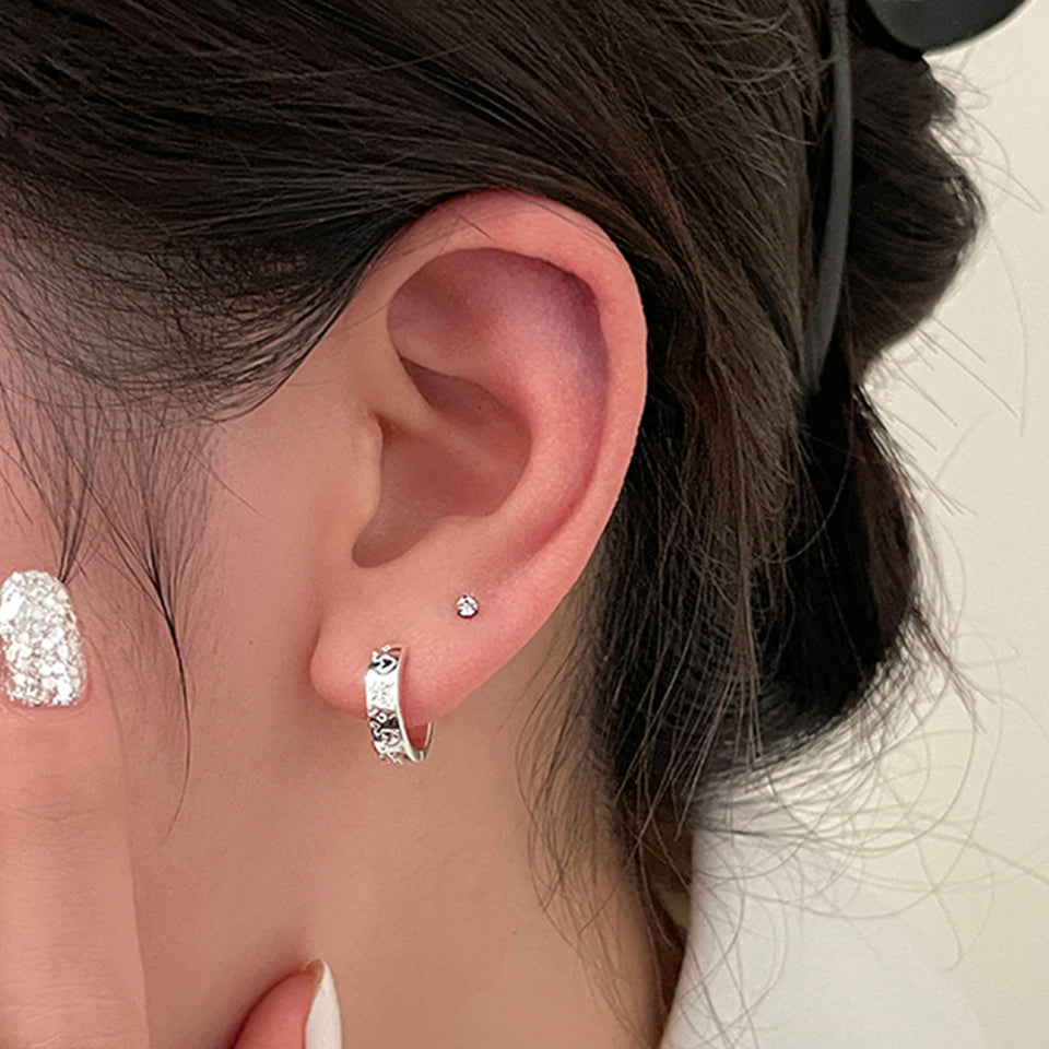 C廠-韓系小清新星星愛心銀針耳環女新款高級感時尚耳圈網紅氣質耳飾「EH-3771」25.09-1