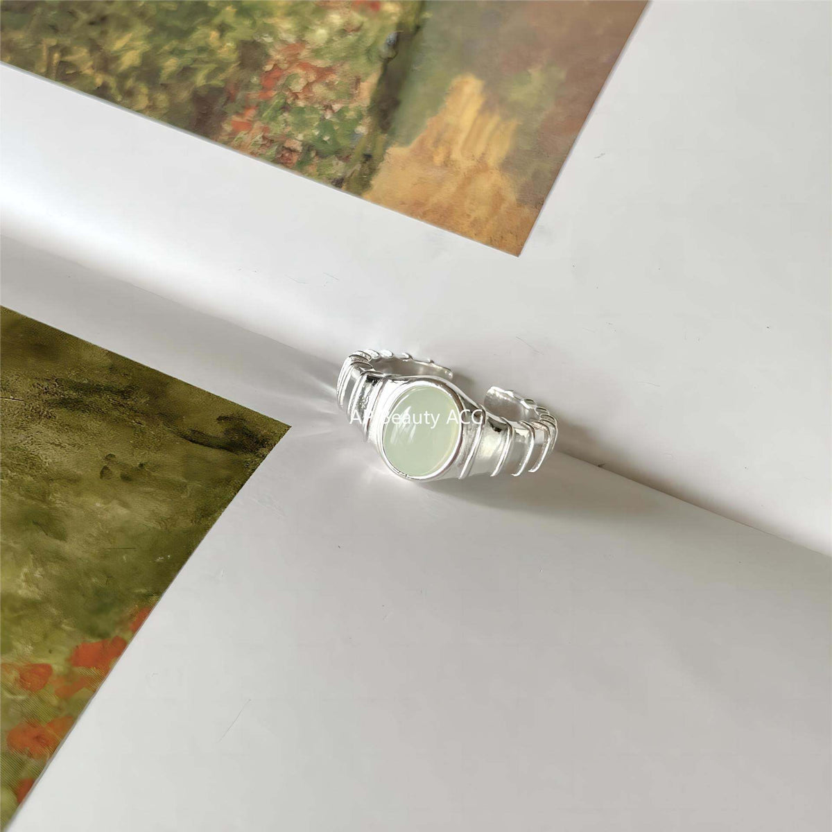 F廠-韓版飾品925純銀橢圓水晶戒指個性小紅書INS戒指指環「J1900」25.12-2