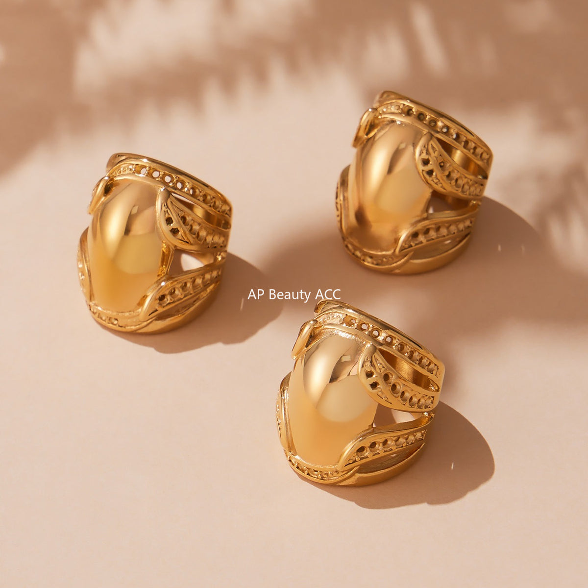 B廠-跨境熱銷新款不鏽鋼ins誇張戒指鍍18k真金小眾設計拇指護戒「A677」25.10-1