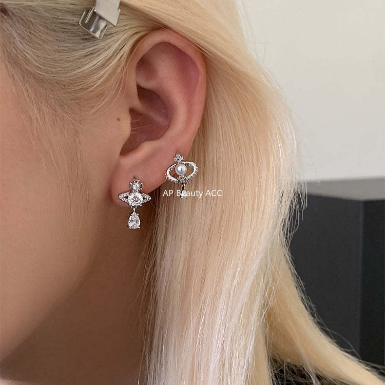 C廠-甜酷風爆閃鋯石星球耳釘鈦合金女高級感個性氣質別針鈦鋼新品耳飾「EH-4347」25.12-1