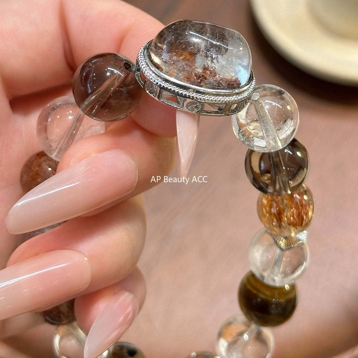 AS廠-天然白阿塞黑金超七黃虎眼串珠手鍊女魔盒手串秋冬高級感設計「l2987」25.11-3