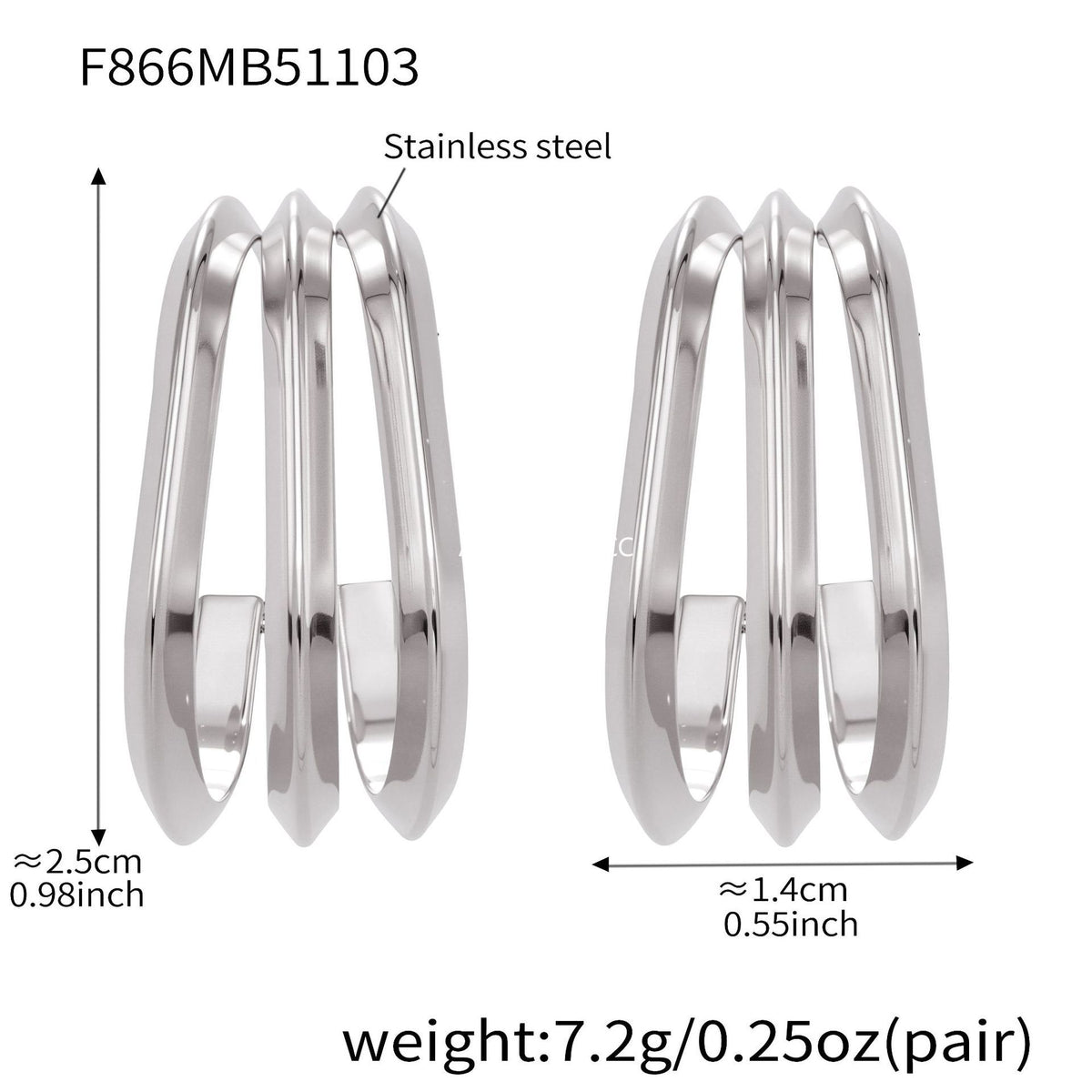 B廠-ins風小眾設計三層愛心形耳環不鏽鋼18k鍍金耳釘不掉色耳飾「F753」25.11-1