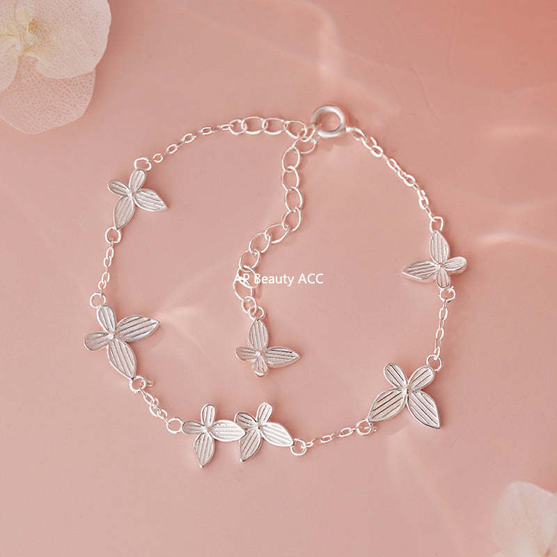D廠-S999足銀甜美多隻蝴蝶手鍊女秋冬氣質小眾設計感輕奢閨蜜手飾「YC4672SL_1」25.11-1