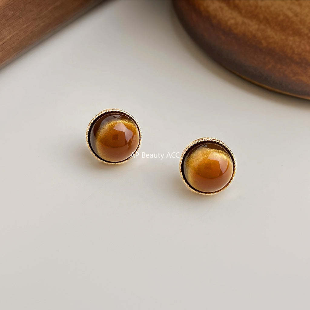 A廠-文藝復古時尚通勤圓形幾何簡約百搭新款銀針耳環氣質耳飾批發「6979」25.10-5