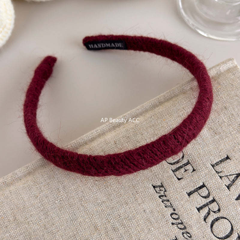 E廠-秋冬毛線針織細髮箍女2025新款高顱頂洗臉壓髮頭箍洋氣外出髮卡「27651」25.11-3