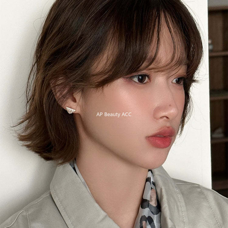 C廠-立體滿鋯石三角形氣質絕美耳釘女輕奢高級感精緻耳環時尚優雅耳飾「EH-4321」25.12-3