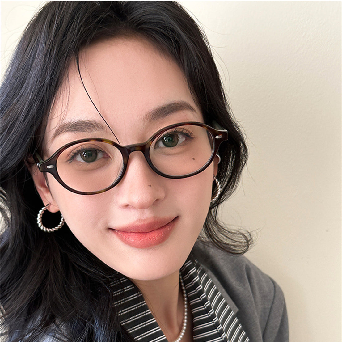 C廠-時尚復古麻花銀針耳圈女小眾設計感高級素圈耳環輕奢獨特簡約耳飾「EH-3683」25.07-1