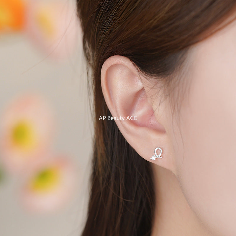 D廠-S999足銀可愛鋯石交叉耳環女氣質甜美文藝法式少女養耳洞耳釘「YC5979E_1」25.11-1