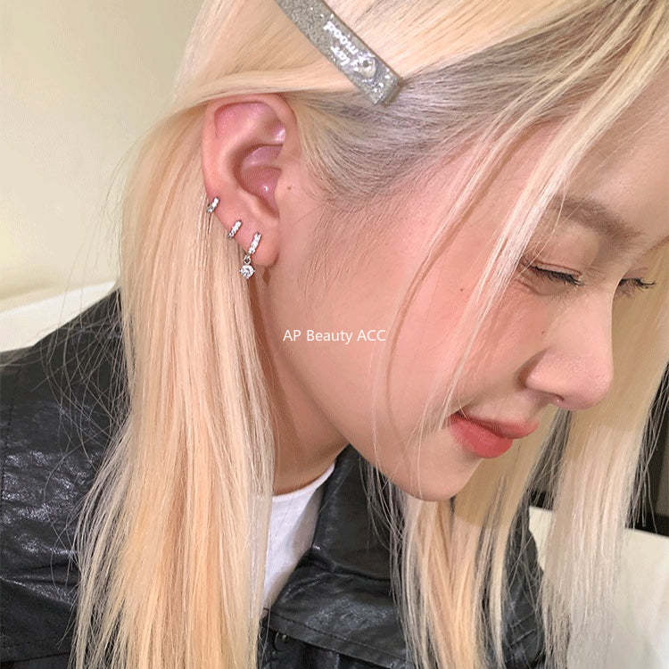 C廠-超閃水滴吊墜鋯石耳環女極簡日常高級感鈦鋼耳扣輕奢百搭秋冬耳飾「EH-4258」25.11-3