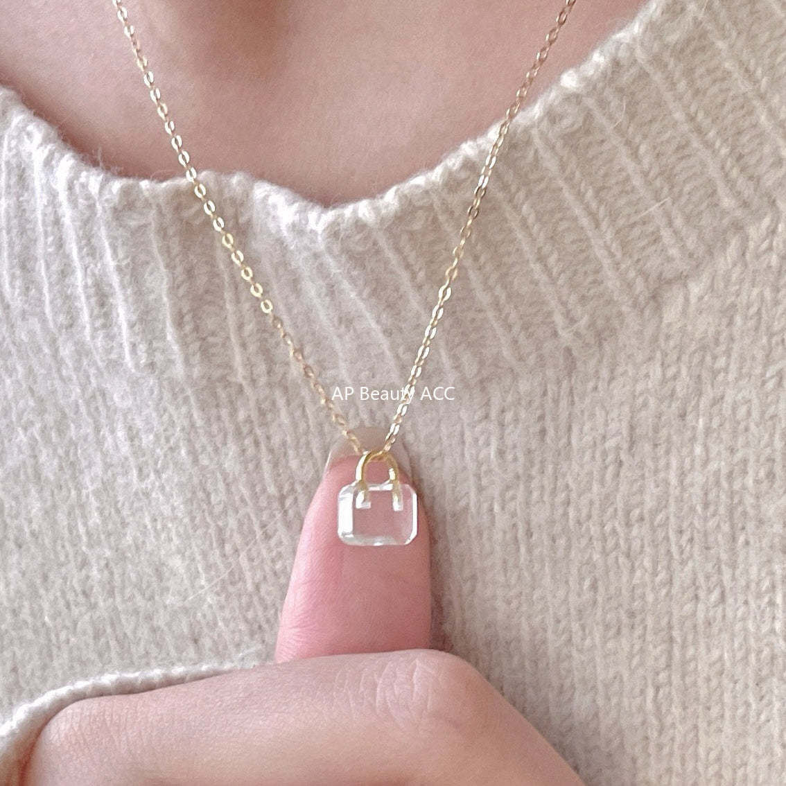 F廠-韓國韓版925純銀鎖頭項鍊簡約氣質百搭ins小紅書項鍊「B1386」25.11-4