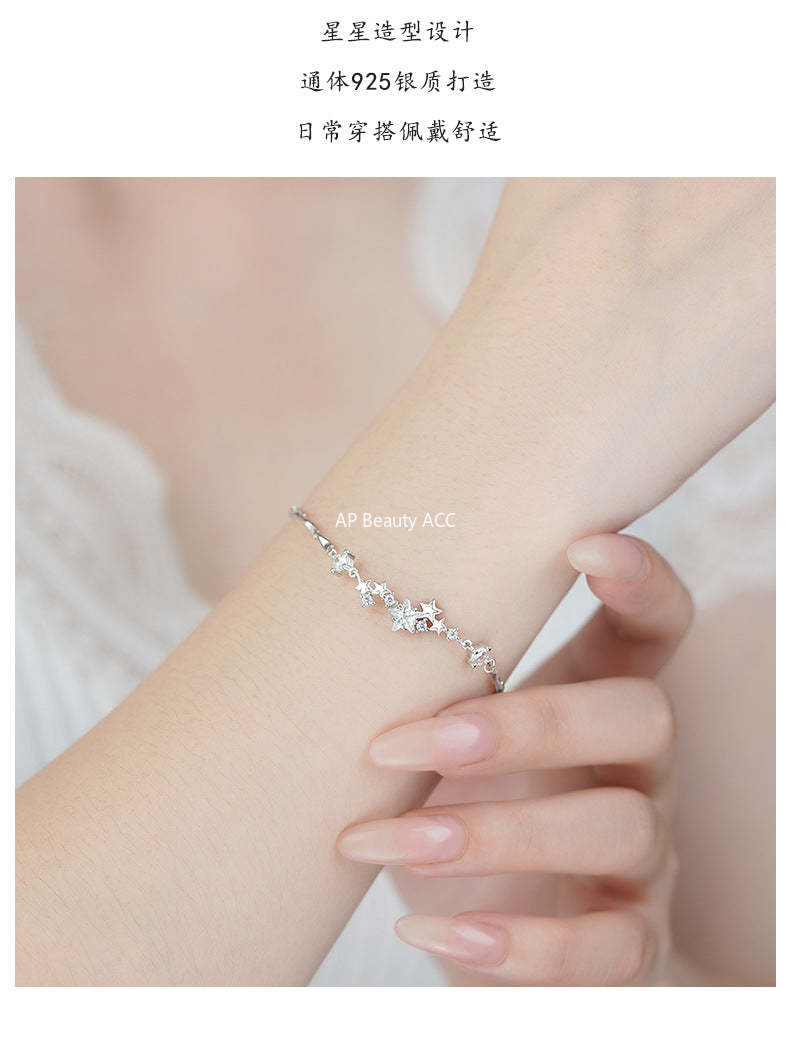 D廠-純銀S925溫柔星星手鍊女輕奢小眾獨特精緻高級甜美優雅手飾批發「YC5136SL_1」25.12-3