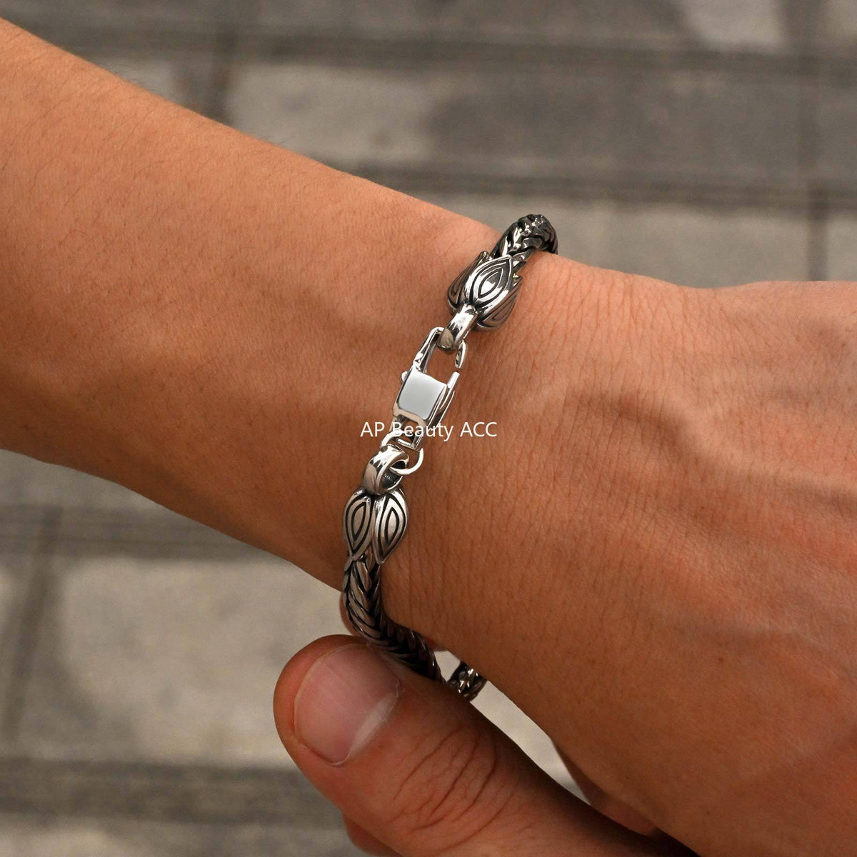 G廠-不鏽鋼外貿時尚嘻哈男孩龍骨鏈手鍊鋼色「BR-2710」25.11-2