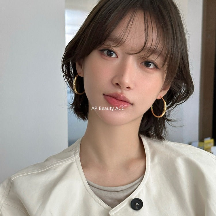 C廠-歐美冷淡風誇張大圓圈耳環輕奢小眾氣質銀針耳釘網紅同款秋冬耳飾「EH-4183」25.11-1