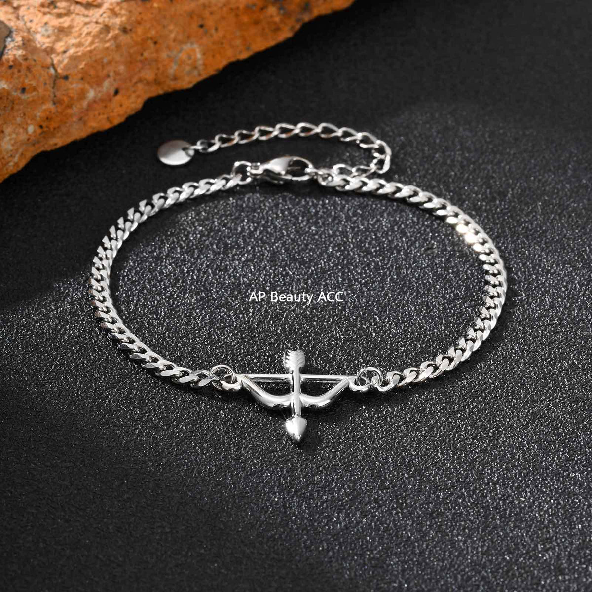 G廠-不鏽鋼六面磨鏈弓箭手鍊金色幾何射箭手鍊時尚氣質批發「BR-2621」25.11-1