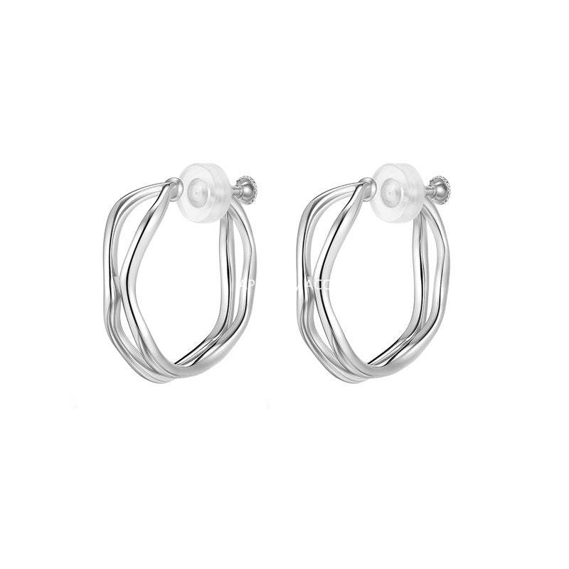 C廠-極簡百搭雙層不規則耳夾女小眾高級感時尚耳環精緻氣質秋冬耳飾「EJ-60」25.12-3