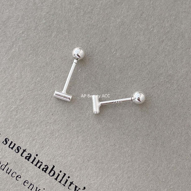 C廠-925純銀極簡日常幾何小方塊耳釘女百搭高級感養耳洞耳環秋冬耳飾「EH-4187」25.12-3