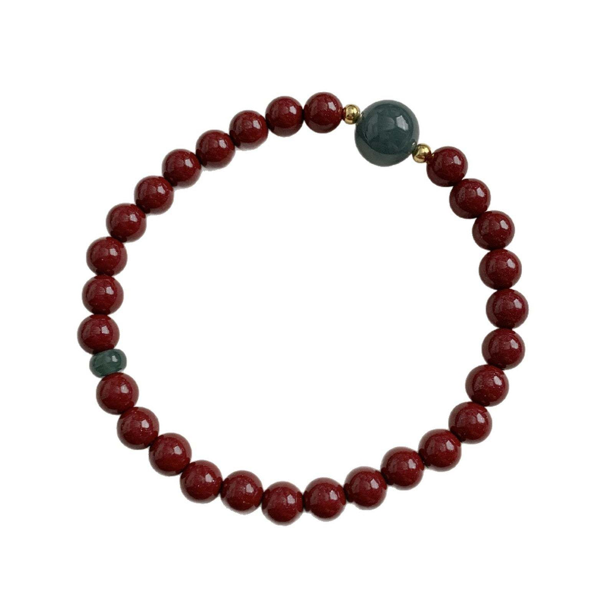 C廠-宮廷風國風 s925銀天然高含量天然朱砂手鍊天然翡翠手串小眾文玩「1636」25.12-3