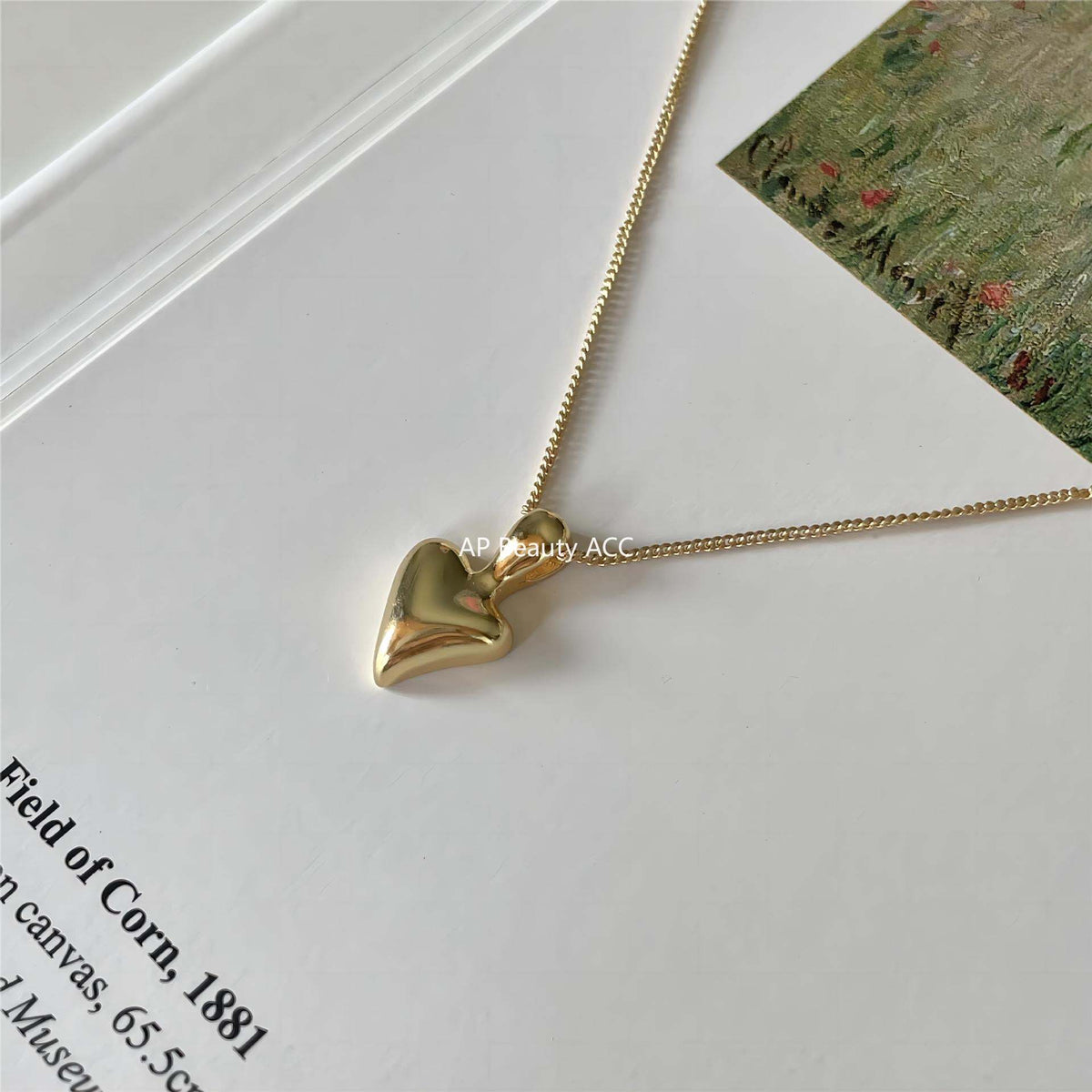 F廠-韓國韓版925純銀不規則愛心項鍊簡約ins網紅小紅書項鍊「B1195」25.12-2