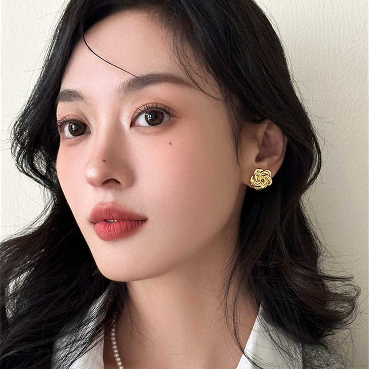 C廠-森系百搭立體山茶花銀針耳釘女輕奢甜美風氣質耳夾精緻高級感耳飾「EH-3715」25.06-4