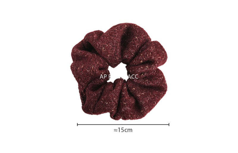 E廠-韓系秋冬彩色毛線針織金絲大腸髮圈女氣質超大丸子頭馬尾頭繩頭飾「27724」25.11-4