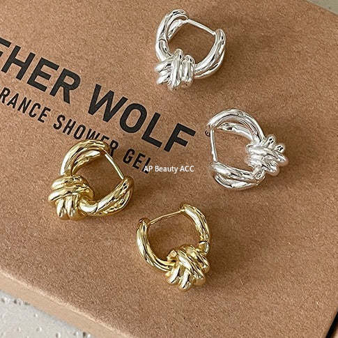 C廠-時尚簡約扭曲打結耳環女個性冷淡風百搭耳扣設計感小眾輕奢耳飾「EH-4325」25.12-3