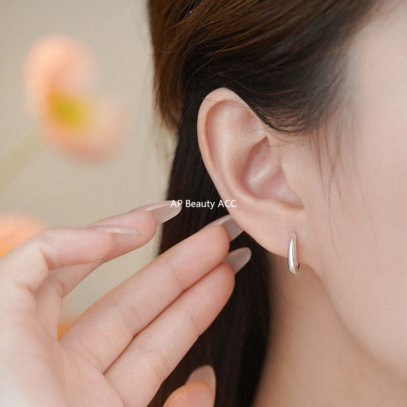 D廠-純銀S925極簡風簡約圓環耳扣女素圈小眾設計感百搭耳圈耳飾品批發「YC4712E_2」25.11-1
