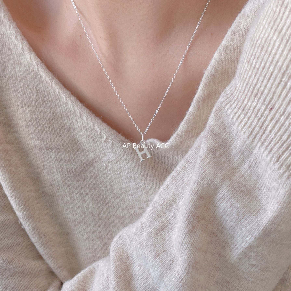 F廠-韓國韓版925純銀英文字母項鍊簡約ins網紅抖音小紅書項鍊「B1194」25.12-2