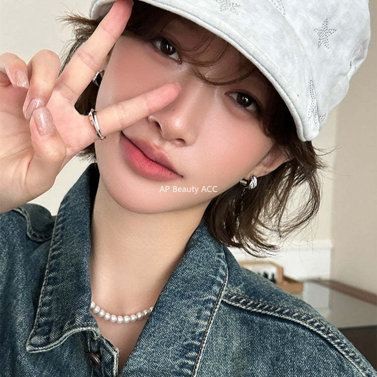 C廠-輕奢高級感鋯石耳釘女秋冬氣質時尚銀針半圓耳環日常百搭韓系耳飾「EH-4282」25.12-1