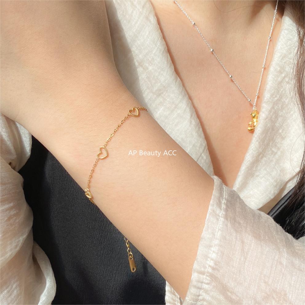 F廠-韓國韓版925純銀愛心手鍊簡約時尚INS小紅書手飾「A358」25.12-2