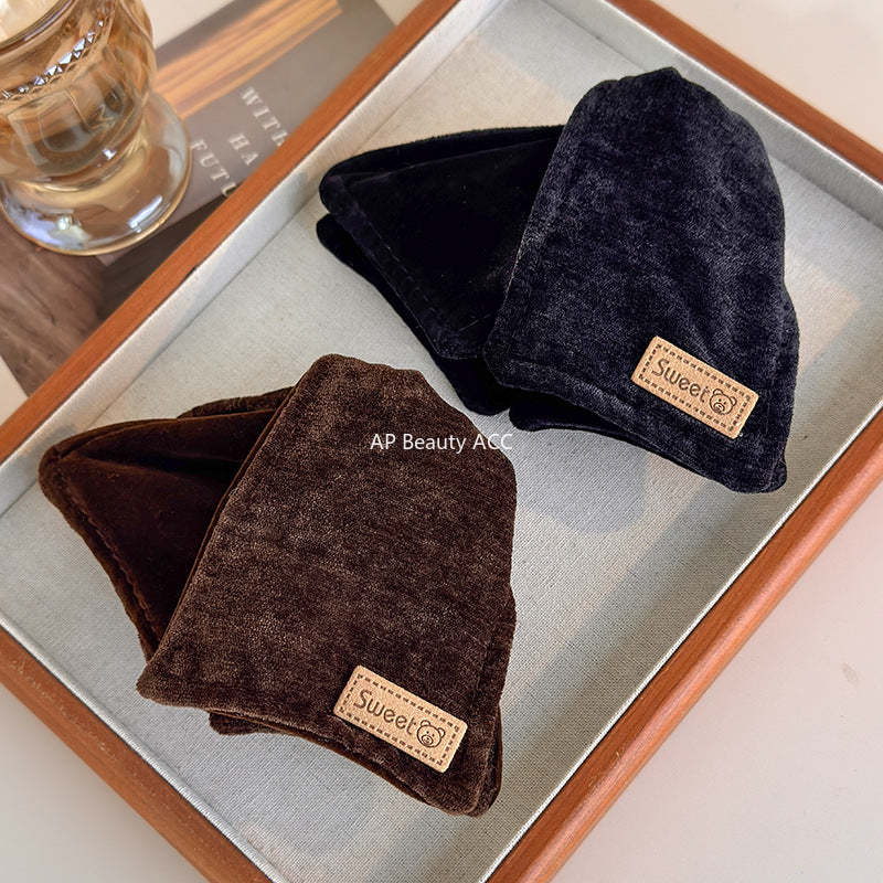 E廠-復古絲絨三角抓夾女高級感2025新款高端後腦勺盤髮大號鯊魚夾髮卡「27750」25.12-1