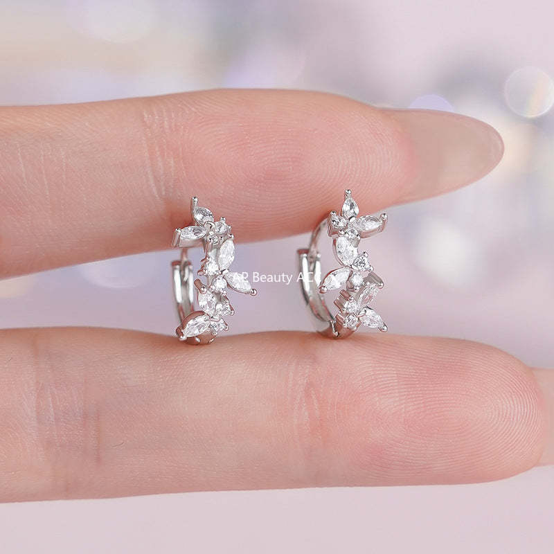 D廠-S999足銀韓版韓風蝴蝶耳扣女優雅文藝氣質甜美溫柔可愛耳飾「YC7071E_1」25.10-5