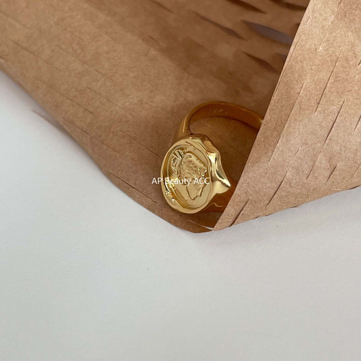 F廠-韓版飾品925純銀戒指網紅INS不規則歐洲人像戒指指環首飾時尚「J1134」25.10-4