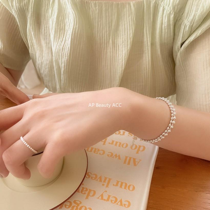 F廠-韓版韓國明星同款S925純銀2mm圓珠極簡珠珠手鍊「A325」25.11-2