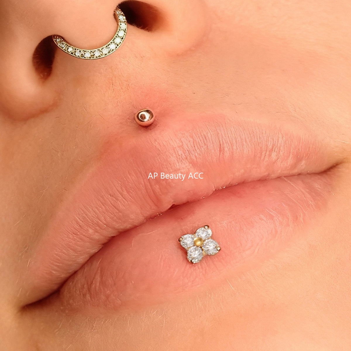 B廠-撒旦的孩子美人魚穿刺唇釘女鈦合釘甜酷辣妹唇環鈦合金飾品「T009」25.11-2