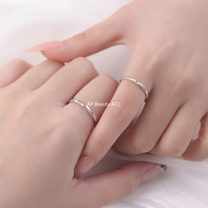 D廠-S999足銀莫比烏斯情侶對戒簡約幾何高級感時尚小眾情人節禮物批發「YC5051R_1」25.11-1